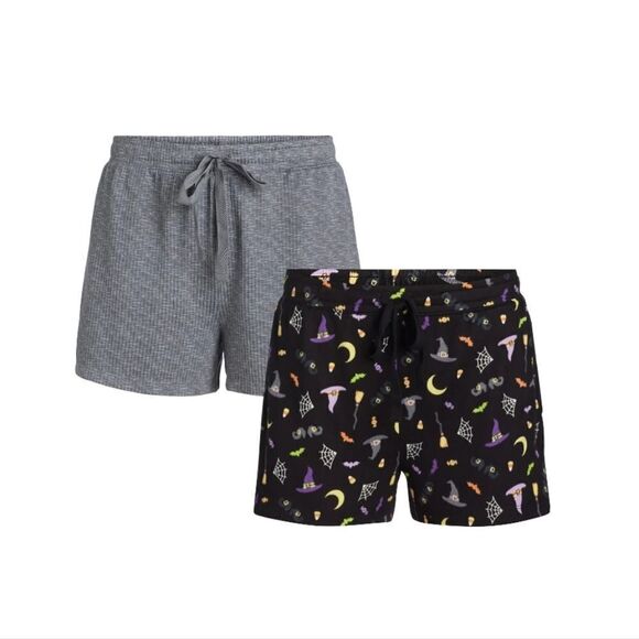 Women's Halloween Sleep Shorts from Way to Celebrate, 2-Pack, Size XL - Picture 1 of 7
